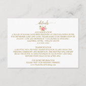 Perzik en roze pony Flowers Wedding Details Kaart (Voorkant)