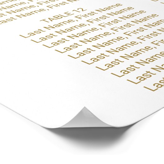 Perzik en roze pony Flowers Wedding Seating Chart Poster (Hoek)