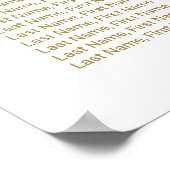 Perzik en roze pony Flowers Wedding Seating Chart Poster (Hoek)