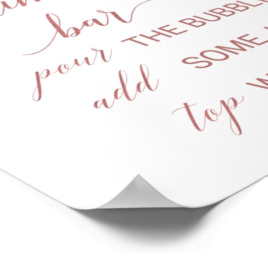 Perzik en roze pony Roos Gold Mimosa Bar Poster (Hoek)