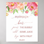 Perzik en roze pony Roos Gold Mimosa Bar Poster (Voorkant)