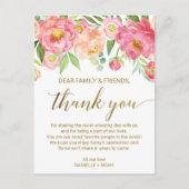 Perzik en roze pony-ventilator Ontvang je creditca Briefkaart (Voorkant)