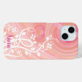 Perzik en roze spiraaltjes, Filigree en Flowers Case-Mate iPhone Case (Achterkant (horizontaal))