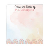 Perzik en roze tinten Gepersonaliseerd Notitieblok (Voorkant)