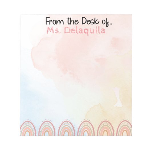 Perzik en roze tinten Gepersonaliseerd Notitieblok (Voorkant)