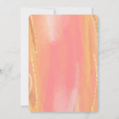 Perzik en roze tuinbloem kaart (Achterkant)