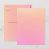 Perzik en roze verloop briefkaart (Voorkant / Achterkant)
