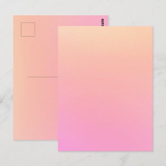 Perzik en roze verloop briefkaart (Voorkant / Achterkant)