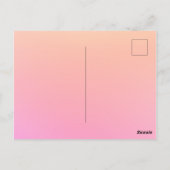 Perzik en roze verloop briefkaart (Achterkant)