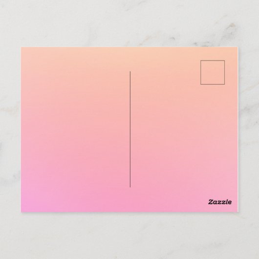 Perzik en roze verloop briefkaart (Achterkant)
