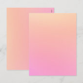 Perzik en roze verloop feestdagenkaart (Voorkant / Achterkant)