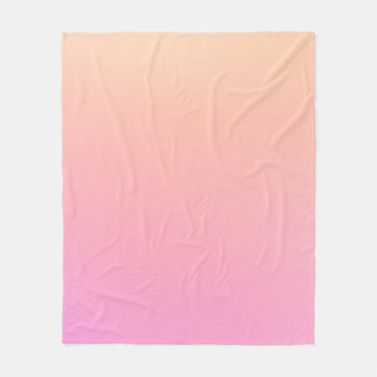 Perzik en roze verloop fleece deken (Voorkant)