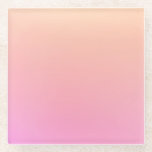 Perzik en roze verloop glazen onderzetter<br><div class="desc">Heldere perzik en roze ombre kleur.</div>