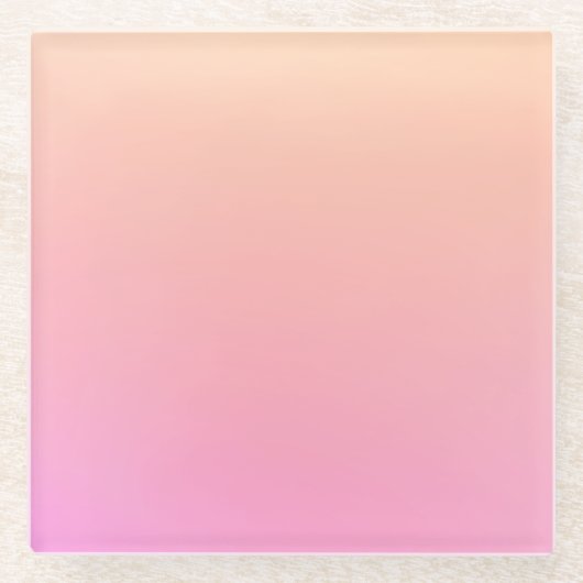 Perzik en roze verloop glazen onderzetter (Voorkant)