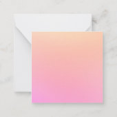 Perzik en roze verloop notitiekaartje (Achterkant)