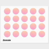 Perzik en roze verloop ronde sticker (Vel)
