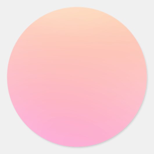 Perzik en roze verloop ronde sticker (Voorkant)