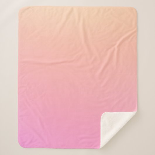 Perzik en roze verloop sherpa deken (Voorkant)