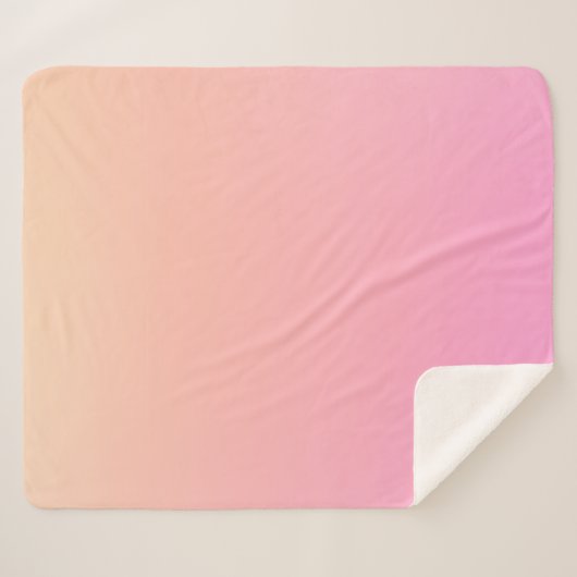 Perzik en roze verloop sherpa deken (Voorkant (horizontaal))