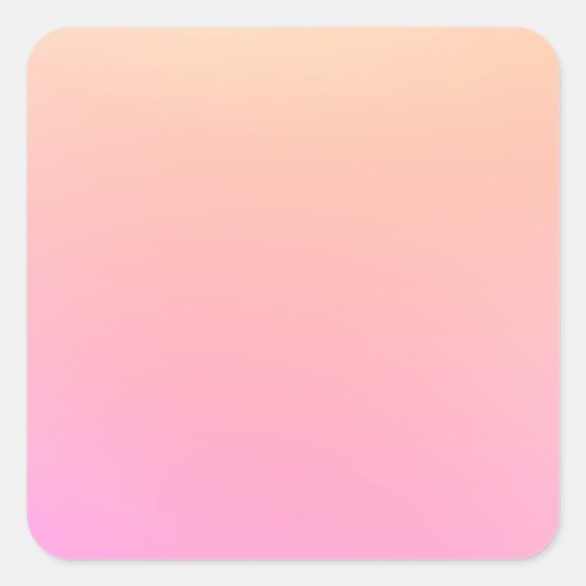 Perzik en roze verloop vierkante sticker (Voorkant)