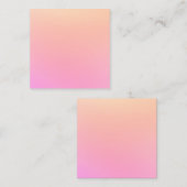 Perzik en roze verloop vierkante visitekaartje (Voorkant / Achterkant)