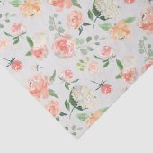 Perzik en roze vrouwelijke bloemenpatroon tissuepapier (Detail)