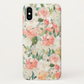 Perzik en Roze Vrouwelijke Waterverf Bloemen Case-Mate iPhone Case (Achterkant)
