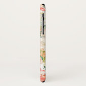 Perzik en Roze Vrouwelijke Waterverf Bloemen Case-Mate iPhone Case (Achterkant/links)