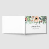 Perzik en Roze Waterverf Bloemen Bruiloft Gastenboek (Volledig)