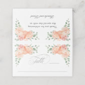 Perzik en Roze Waterverf Floral Place Card Plaatskaartje (Buitenkant ongevouwen)