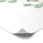 Perzik en Roze Waterverf Floral Welkomstteken Poster (Hoek)