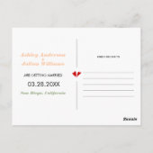 Perzik en sage groene twee foto sparen de Datum Briefkaart (Achterkant)