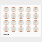 Perzik en salie Elegant Scroll Envelope Seal Ronde Sticker (Vel)