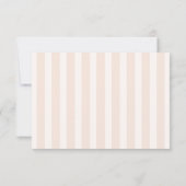 Perzik en Tangerine Gestreepte Retro Bruiloft RSVP Kaartje (Achterkant)