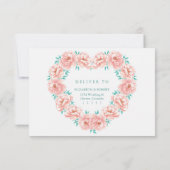 Perzik en Turquoise Bloemen Bruiloft RSVP Kaart (Achterkant)