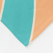 Perzik en turquoise retro stijl zonnestraalontwerp fleece deken (Hoek)