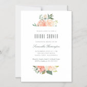 Perzik en Waterverf van Cream Floral Vrijgezellenf Magnetische Uitnodiging (Voorkant)