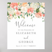 Perzik en Welkomstteken voor room Poster (Voorkant)