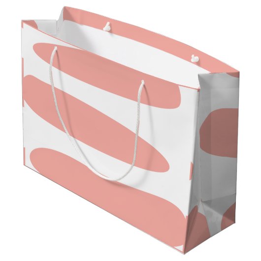 Perzik en Wit Abstract Groot Cadeauzakje (Achterkant Gekanteld)