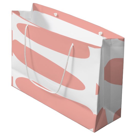 Perzik en Wit Abstract Groot Cadeauzakje (Voorkant Gekanteld)