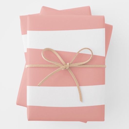 Perzik en wit Abstract Inpakpapier Vel (In situ)