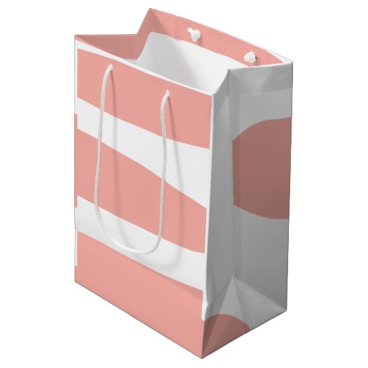 Perzik en wit Abstract Medium Cadeauzakje (Voorkant Gekanteld)