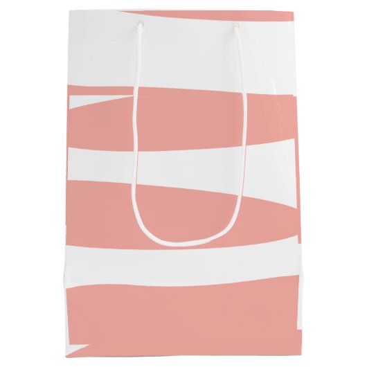 Perzik en wit Abstract Medium Cadeauzakje (Achterkant)