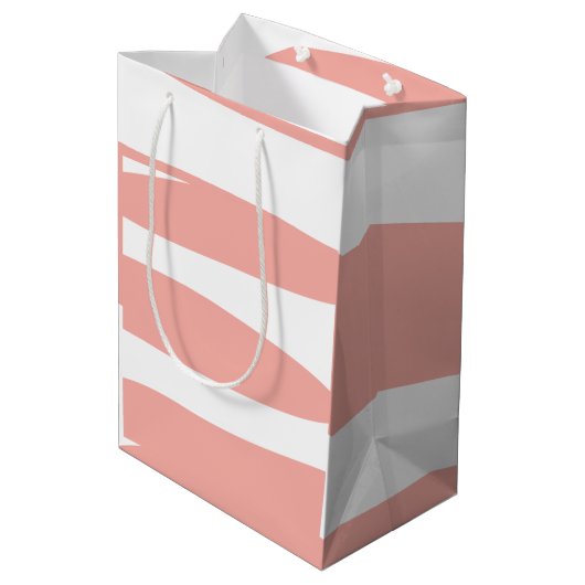 Perzik en wit Abstract Medium Cadeauzakje (Achterkant Gekanteld)