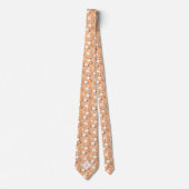 Perzik en wit bloemmonogram stropdas (Voorkant)