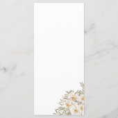 Perzik en wit bruiloft receptie menu (Achterkant)