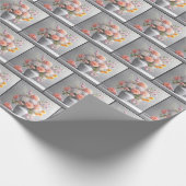 Perzik en wit Dahlia Boeket Cadeaupapier (Hoek)