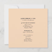 Perzik en wit gestreept met gouden douche kaart (Achterkant)