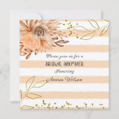 Perzik en wit gestreept met gouden douche kaart (Voorkant)