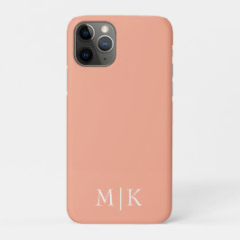 Perzik en wit | Modern monogram Case-Mate iPhone Case